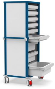 hoitotarvikekaappi/logistiikkavaunu sairaala- ja hoitoympäristöihin.