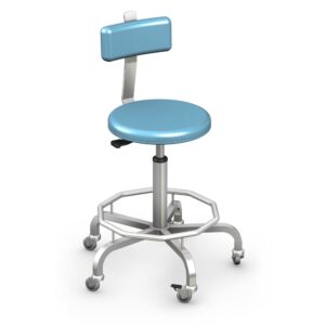 techmed pyöreä tuoli ruskea selkänoja sininen TB-03