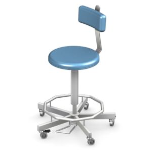 techmed pyöreä tuoli ruskea selkänoja jalkatuki sininen TB-03